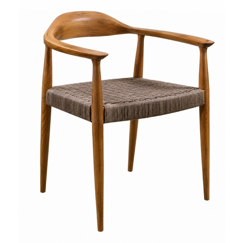 Silla de Terraza para Restaurante - NOGAL BEAT VIKINGO - Varios Colores - Madera Teca y Polyrattan - SILLA VIKINGO Banana - CAMCO - NOGAL BEAT - Silla de Terraza