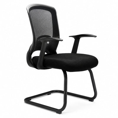 Silla de Visita para Oficina - GEBESA INDI - Negro - Respaldo en Malla y Asiento Tapizado en Tela - GDI200 - GEBESA - NOGAL BEAT - Silla de Visita