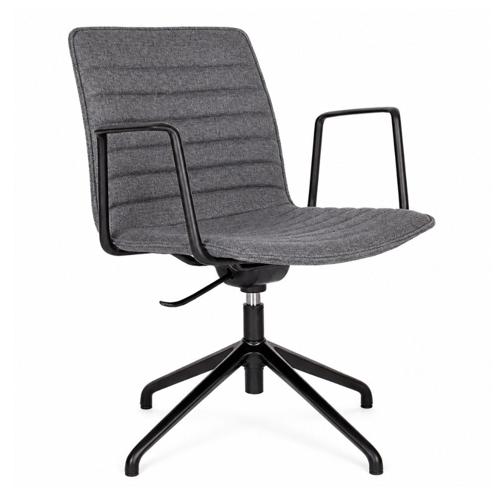 Silla de Visita para Recepción - GEBESA ENEAS - Asiento Gris - Respaldo Bajo en Tapiz Jaspeado - GDOH144G - GEBESA - NOGAL BEAT - Silla de Visita