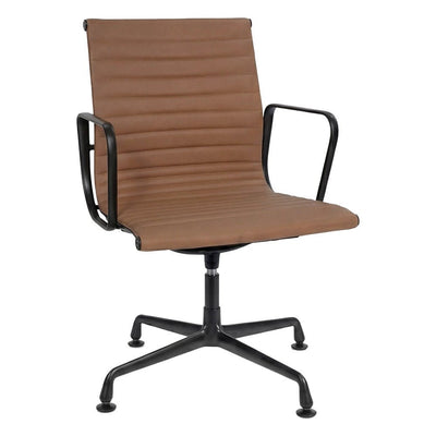 Silla de Visita para Sala de Juntas - GEBESA GOETZ - Café - Respaldo Bajo en Piel Italiana - GDOH209GO - GEBESA - NOGAL BEAT - Silla de Visita