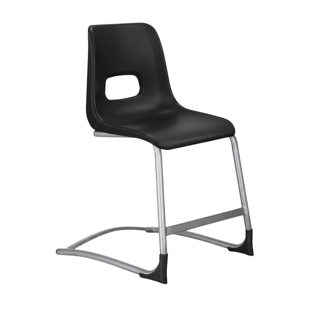 Silla escolar ALBAR ST-01 SC con base trineo color aluminio y asiento y respaldo en una pieza de polipropileno