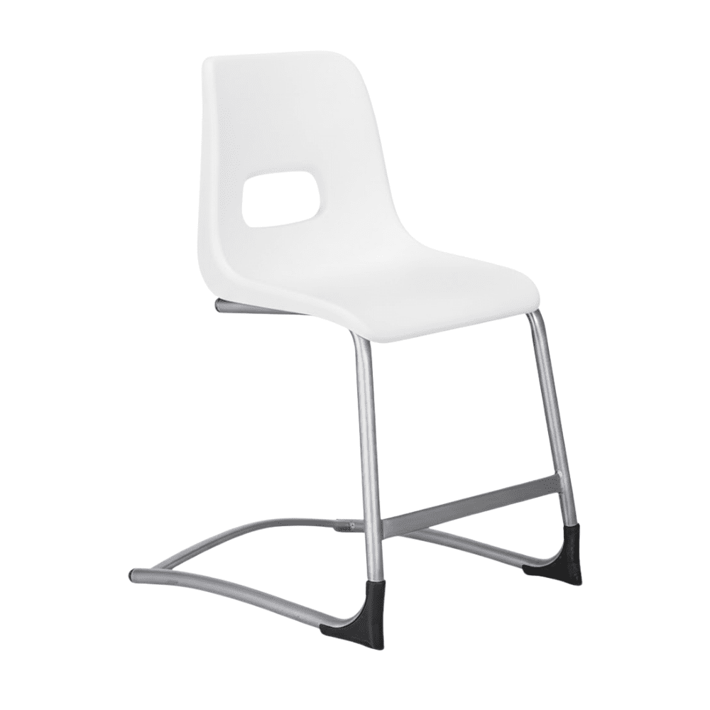 Silla escolar ALBAR ST-01 SC con base trineo color aluminio y asiento y respaldo en una pieza de polipropileno