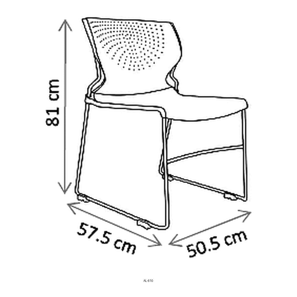 Silla Escolar y de Capacitación - VERSA PRO ESCOLAR - Estructura Trineo Cromo - AL-610 PRO ESCOLAR - VERSA - NOGAL BEAT - Pupitre