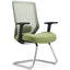 Silla de visita GERSA MILU con base trineo cromada, respaldo en malla y brazos ajustables.