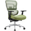 Silla operativa GERSA ZOE-B con respaldo en malla, asiento tapizado, brazos ajustables y base cromada