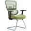 Silla de visita Gersa Zoe con respaldo en malla, brazos ajustables negros y base trineo cromada