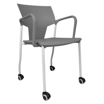 SILLA INFINITI AKTIVA BRAZOS CON RODAJAS | Silla Aktiva Brazos Rodajas para Sala Juntas Conferencias | Polipropileno | Interior - 102-0600B-BCO - Infiniti - NOGAL BEAT - Sillas
