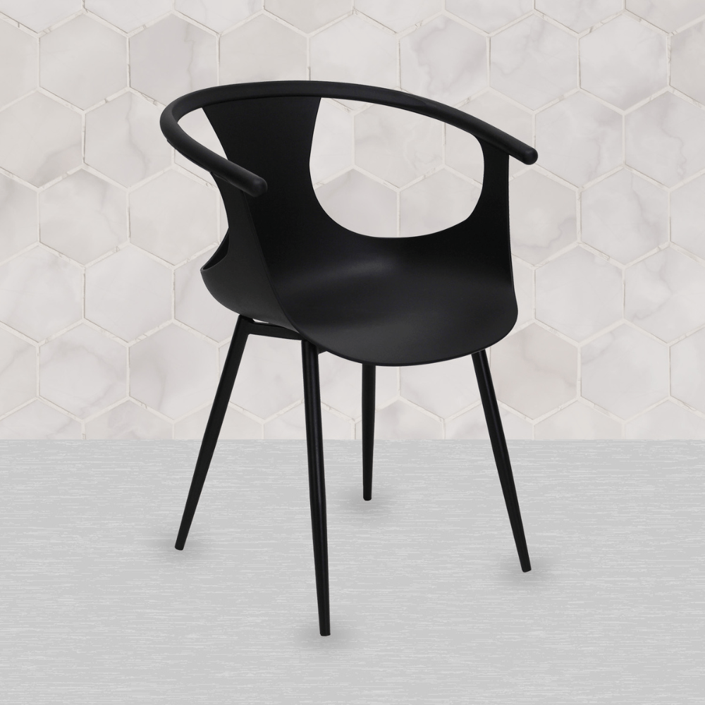 Silla comercial Kingstrong Catanzaro de polipropileno con asiento orgánico y base de cuatro patas