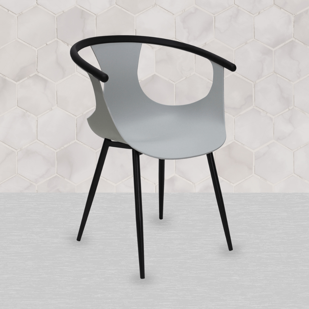 Silla comercial Kingstrong Catanzaro de polipropileno con asiento orgánico y base de cuatro patas