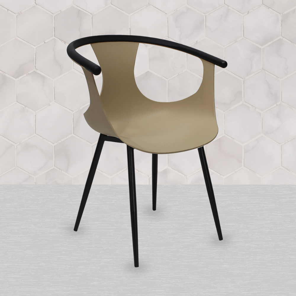 Silla comercial Kingstrong Catanzaro de polipropileno con asiento orgánico y base de cuatro patas