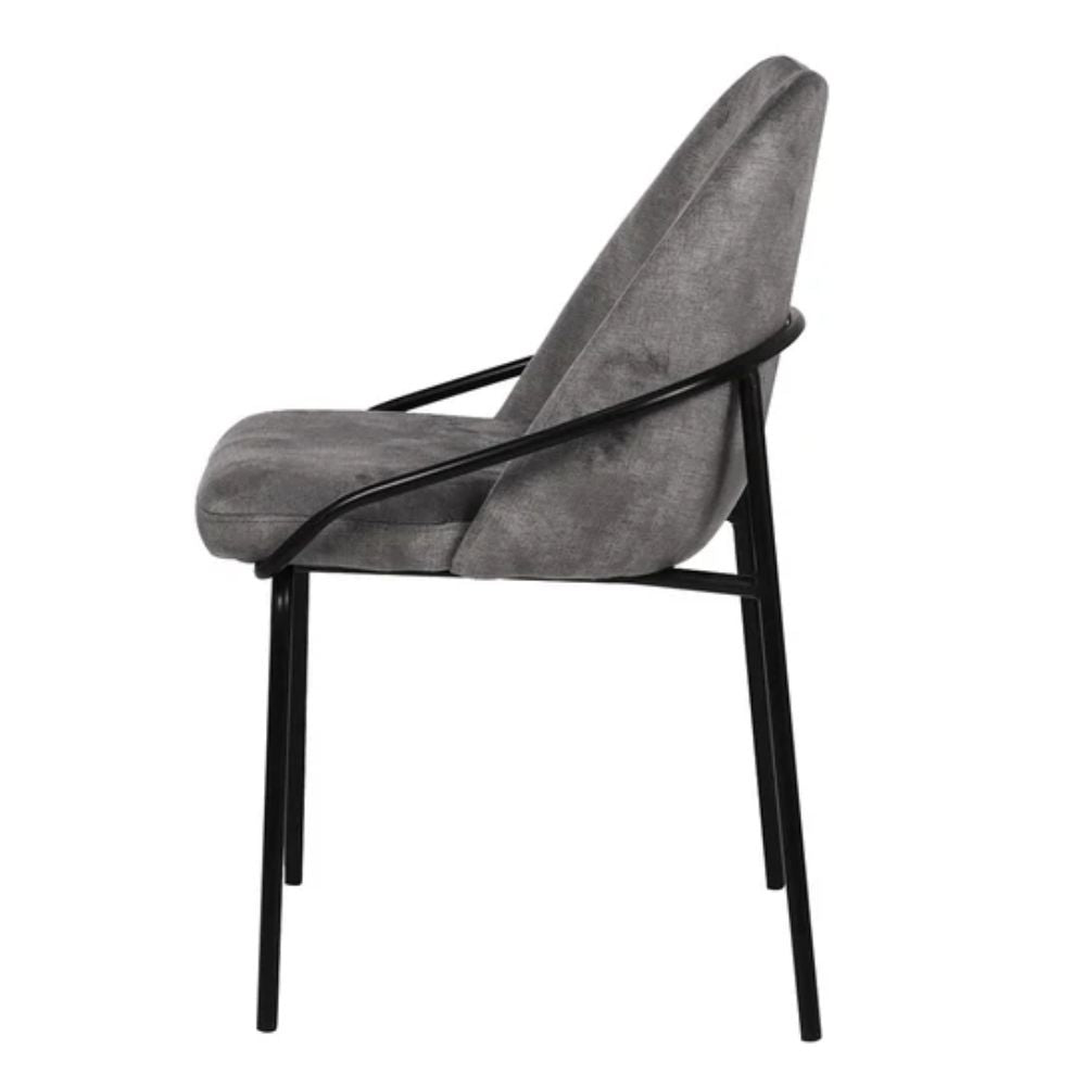 Silla comercial Kingstrong Budelli tapizada con cuatro patas en acabado negro mate