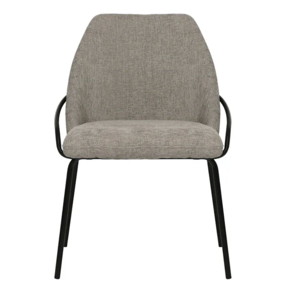 Silla comercial Kingstrong Budelli tapizada con cuatro patas en acabado negro mate