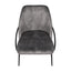 Silla comercial Kingstrong Budelli tapizada con cuatro patas en acabado negro mate