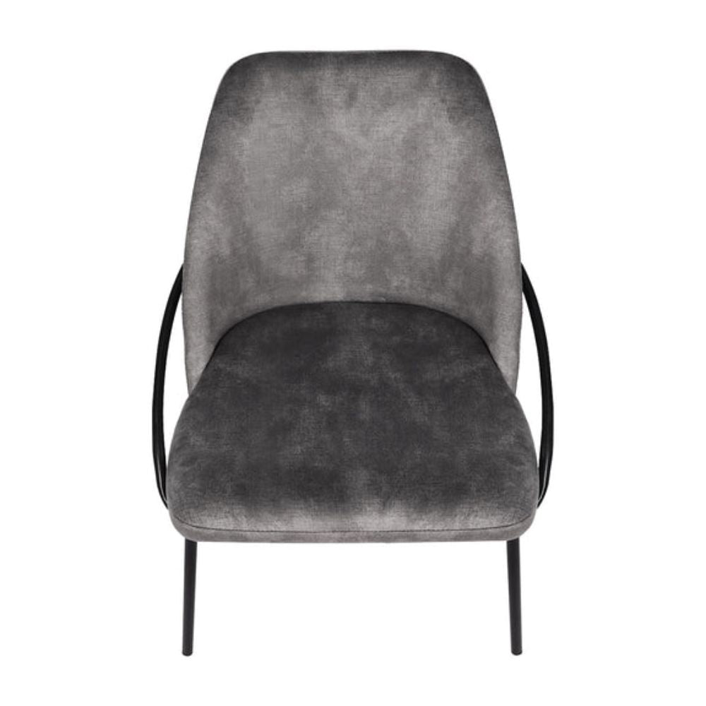 Silla comercial Kingstrong Budelli tapizada con cuatro patas en acabado negro mate