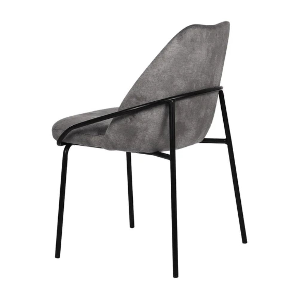 Silla comercial Kingstrong Budelli tapizada con cuatro patas en acabado negro mate