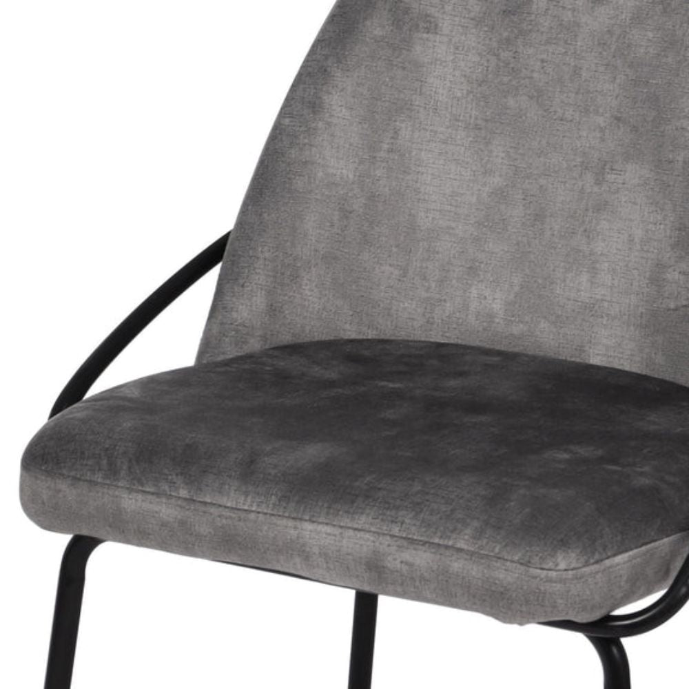 Silla comercial Kingstrong Budelli tapizada con cuatro patas en acabado negro mate