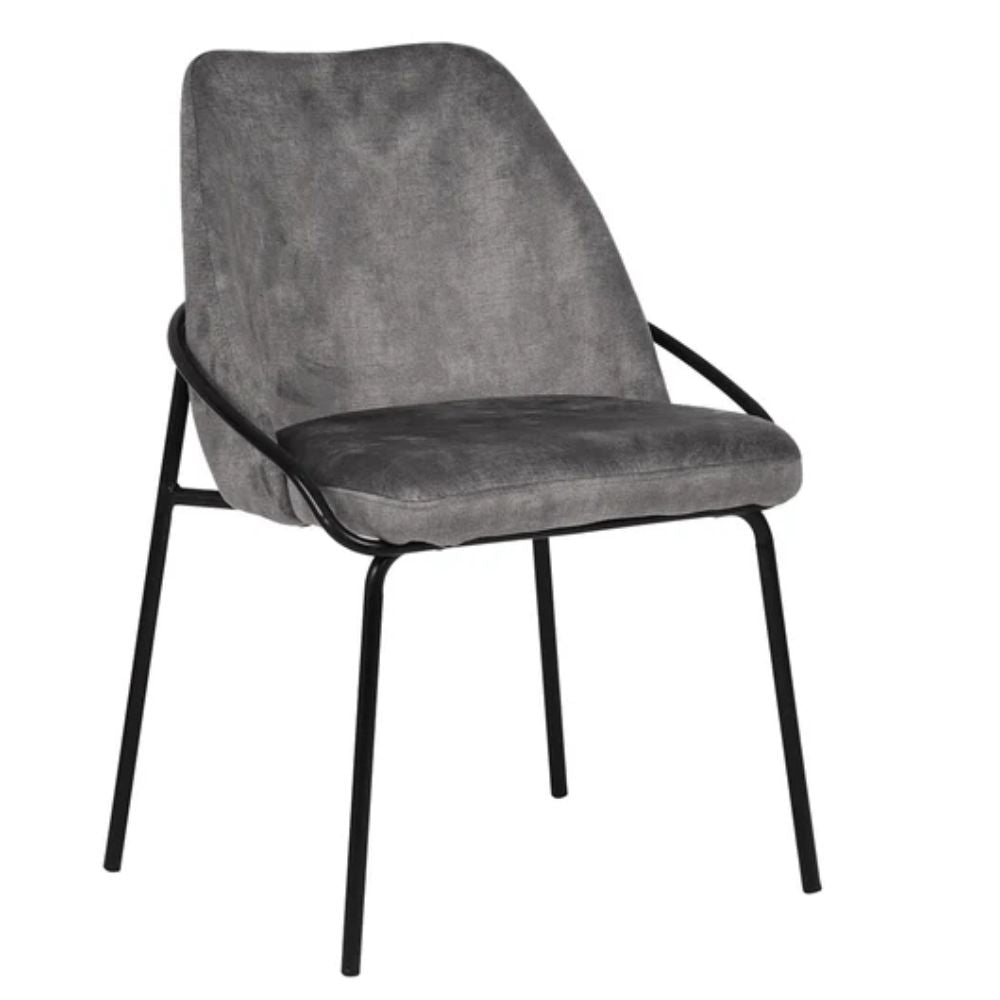 Silla comercial Kingstrong Budelli tapizada con cuatro patas en acabado negro mate