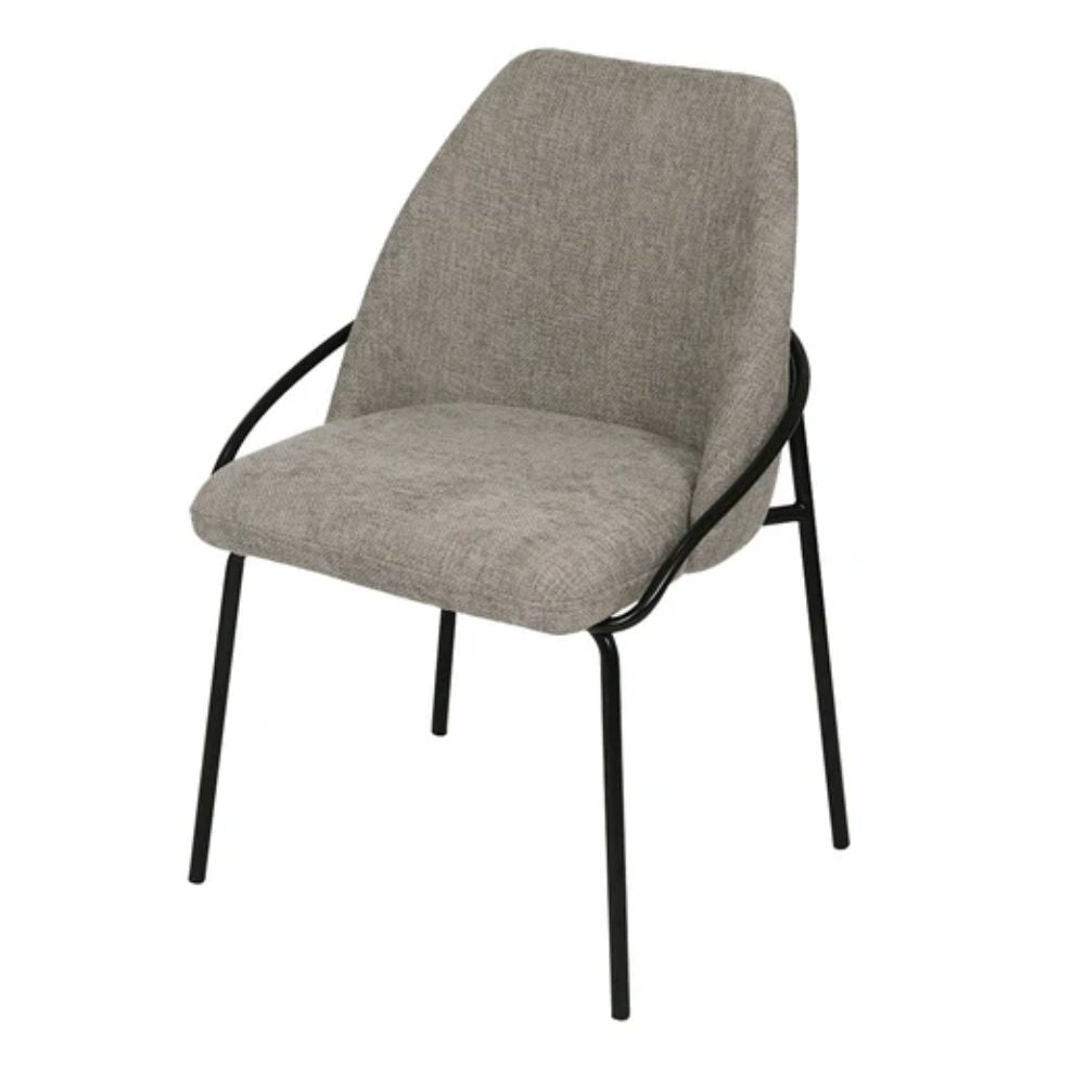 Silla comercial Kingstrong Budelli tapizada con cuatro patas en acabado negro mate