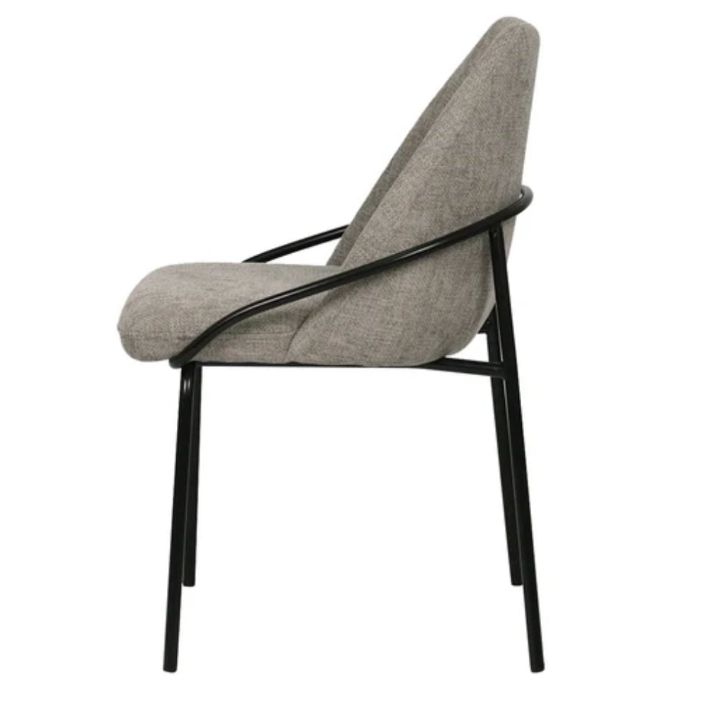 Silla comercial Kingstrong Budelli tapizada con cuatro patas en acabado negro mate