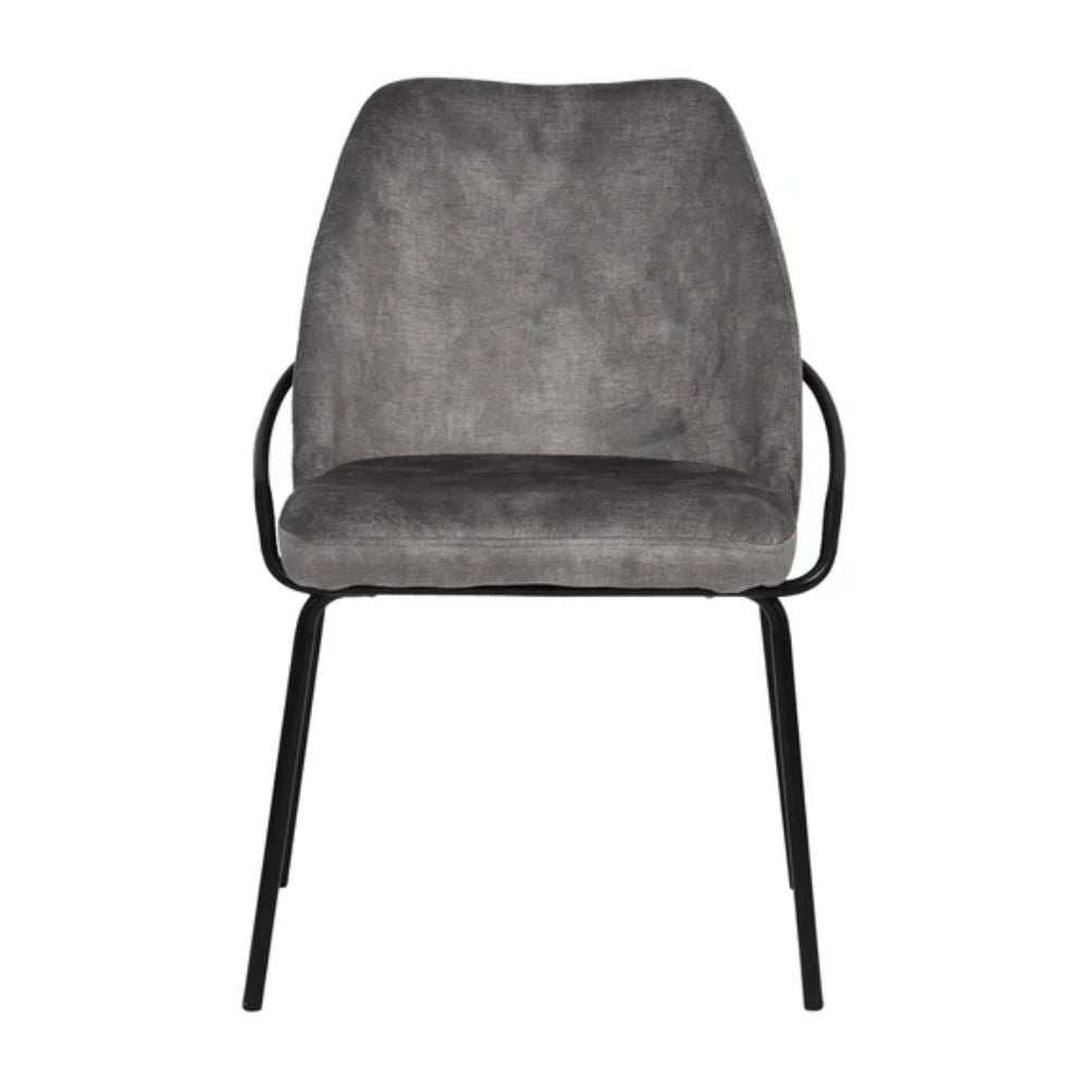 Silla comercial Kingstrong Budelli tapizada con cuatro patas en acabado negro mate