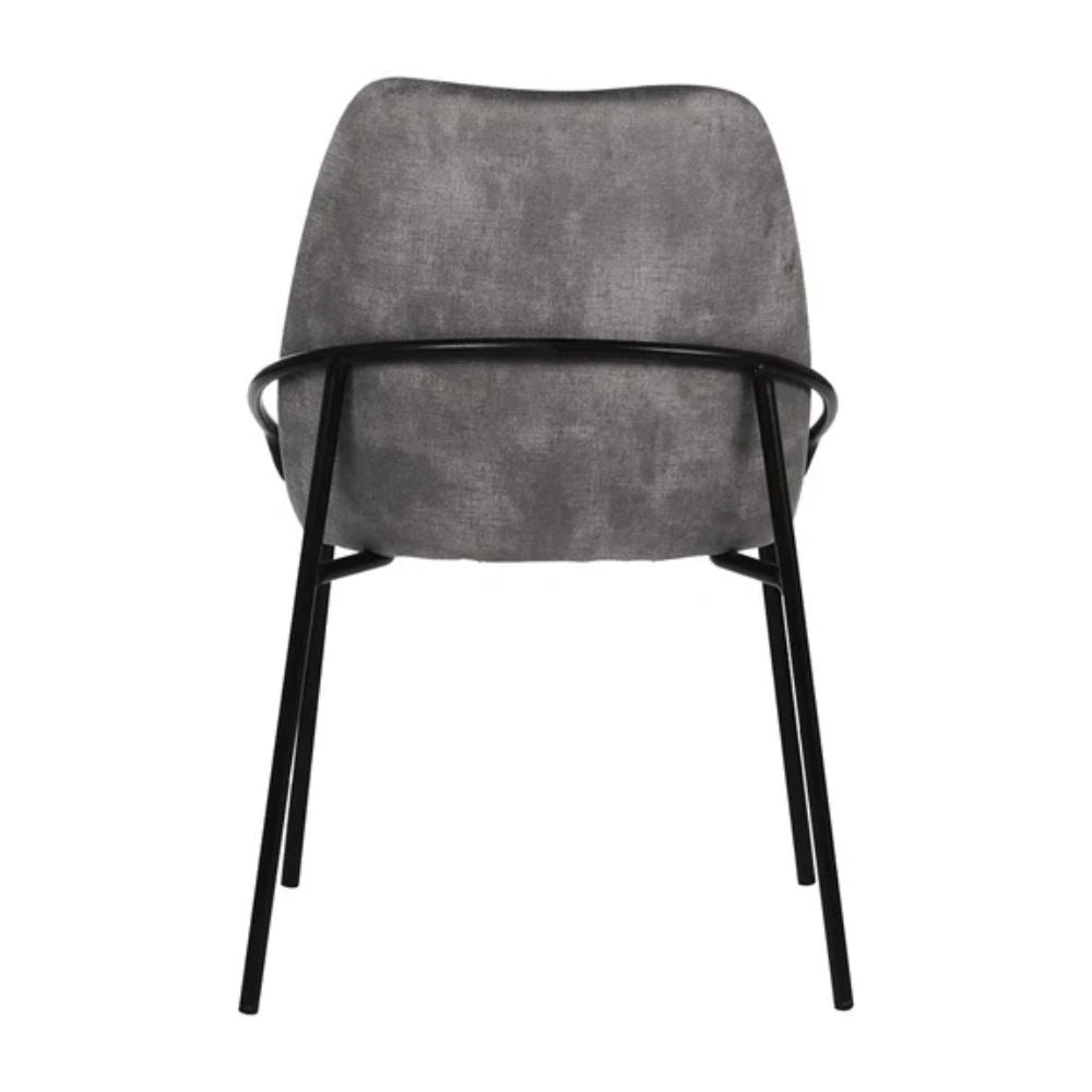 Silla comercial Kingstrong Budelli tapizada con cuatro patas en acabado negro mate