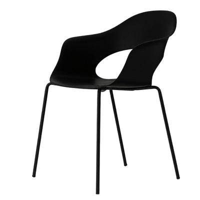 Silla - LABENZE LADY B 155-22100 - Varios Colores - Patas Tubular Acero Negro y Apilable - 155-22100 - Labenze - NOGAL BEAT - Silla Comercial Interior