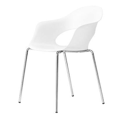 Silla - LABENZE LADY B 155-22120 - Varios Colores - Patas Tubular Acero Cromo y Apilable - 155-22120 - Labenze - NOGAL BEAT - Silla Comercial Interior
