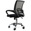 Silla operativa Nogal Beat Black Jack negra con respaldo en malla, asiento tapizado y base cromada