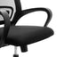 Silla operativa Nogal Beat Black Jack negra con respaldo en malla, asiento tapizado y base cromada