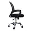 Silla operativa Nogal Beat Black Jack negra con respaldo en malla, asiento tapizado y base cromada