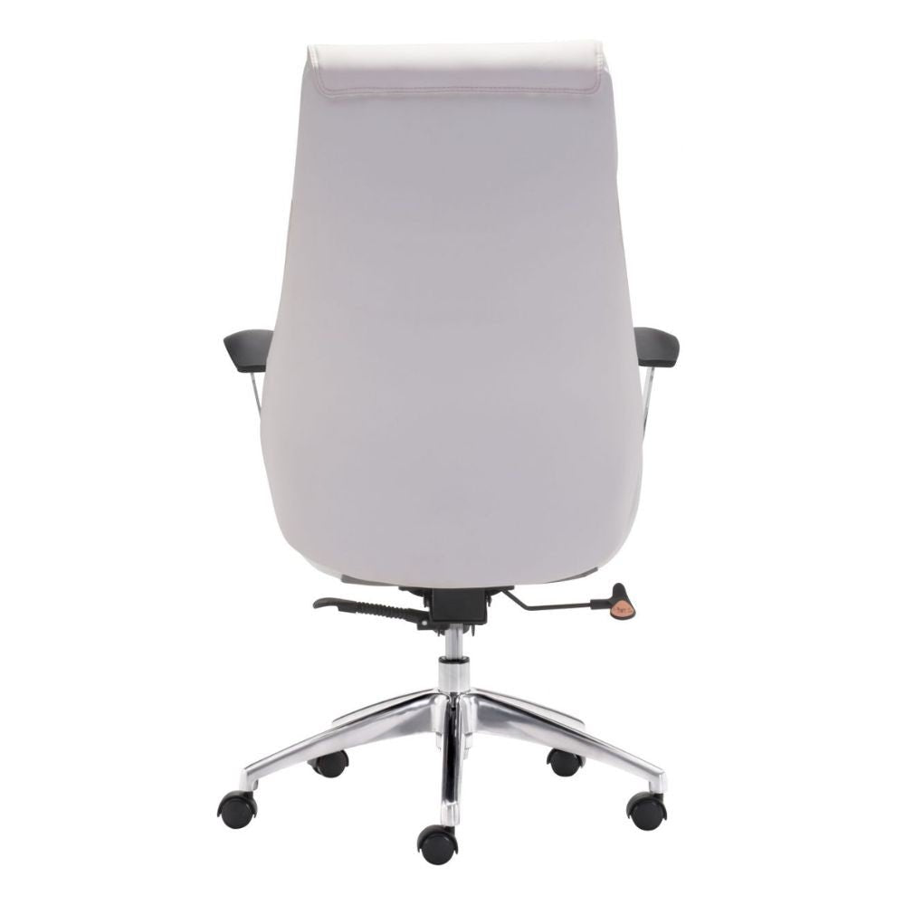 SILLA NOGAL BEAT BOUTIQUE | Silla de Oficina Moderna Gerencial | Base Estrella con Rodajas | Blanco | Piel sintética 100% Poliuretano | Interior - 205891 - Zuo - NOGAL BEAT -