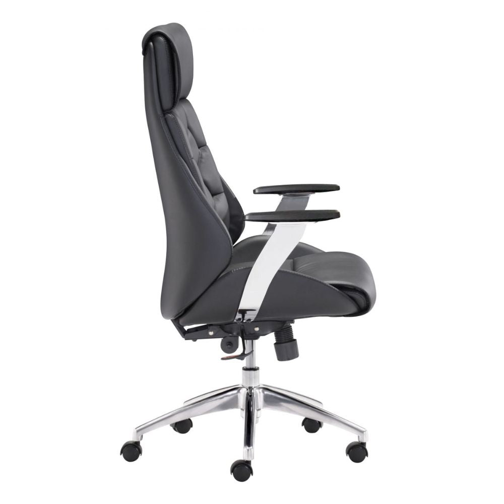 SILLA NOGAL BEAT BOUTIQUE | Silla de Oficina Moderna Gerencial | Base Estrella con Rodajas | Negro | Piel sintética 100% Poliuretano | Interior - 205890 - Zuo - NOGAL BEAT -