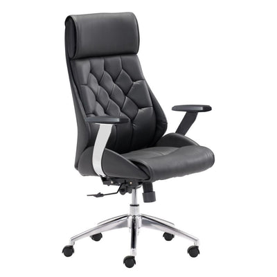 SILLA NOGAL BEAT BOUTIQUE | Silla de Oficina Moderna Gerencial | Base Estrella con Rodajas | Negro | Piel sintética 100% Poliuretano | Interior - 205890 - Zuo - NOGAL BEAT -