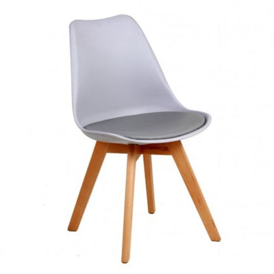 SILLA NOGAL BEAT CATARINA | Silla Ocasional Decorativa | Base 4 Puntas Madera | Varios Colores | Polipropileno Cubre Asiento en PU | Interior - SILLA CATARINA - MDO - NOGAL BEAT - Sillas