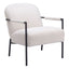 SILLA NOGAL BEAT CHICAGO | Silla Decorativa para Habitación Estudio | Base Acero Negro | Blanco | Estilo Piel de Oveja 100% Poliéster Madera Contrachapada | Interior - 109518 - Zuo - NOGAL BEAT - Sillas