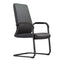 Silla de visita GERSA E-10203N negra en vinipiel soft con cabecera, descansabrazos y base metálica cromada