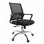 Silla de oficina operativa Gersa E-17501 negra con respaldo en malla, asiento tapizado y base metálica cromada