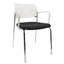 Silla de visita GERSA E-39501 con asiento tapizado, respaldo en polipropileno, brazos y estructura cromada
