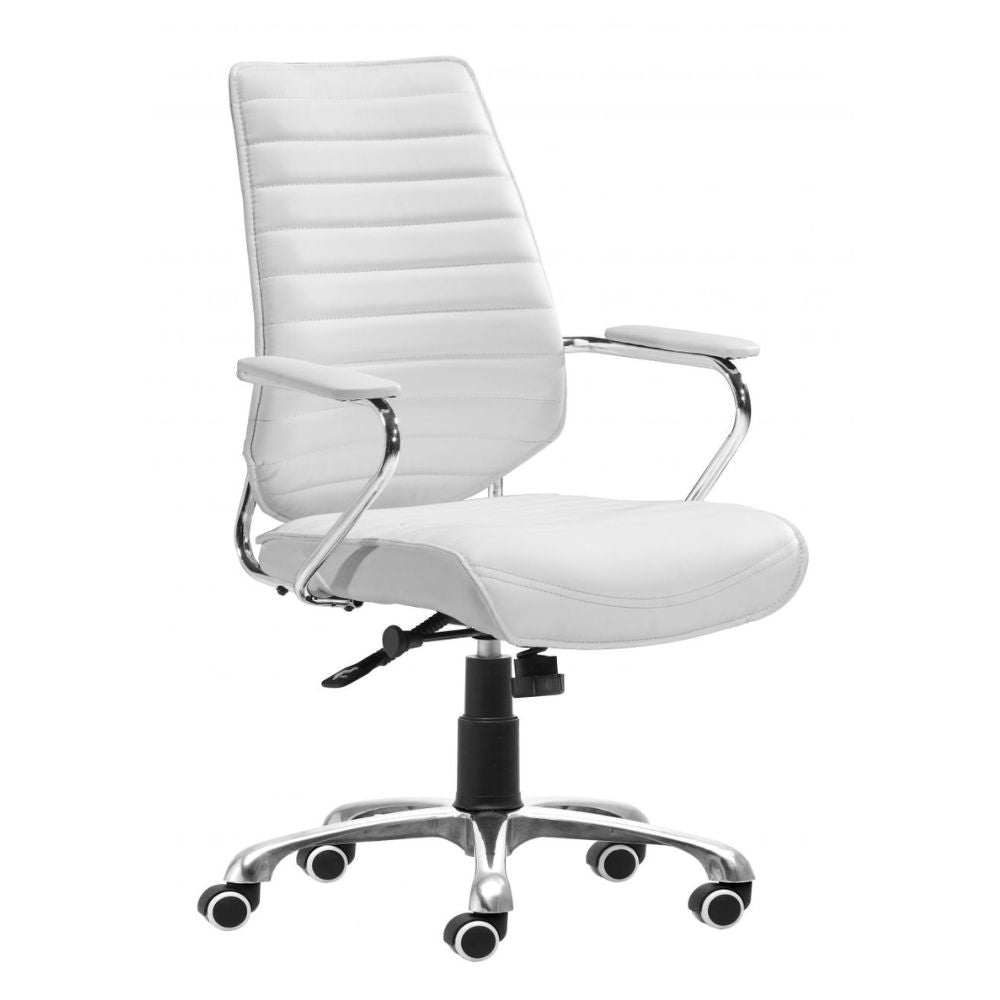 SILLA NOGAL BEAT ENTERPRISE | Silla de Oficina Moderna Gerencial | Base Estrella con Rodajas | Blanco | Piel sintética 100% Poliuretano | Interior - 205165 - Zuo - NOGAL BEAT -