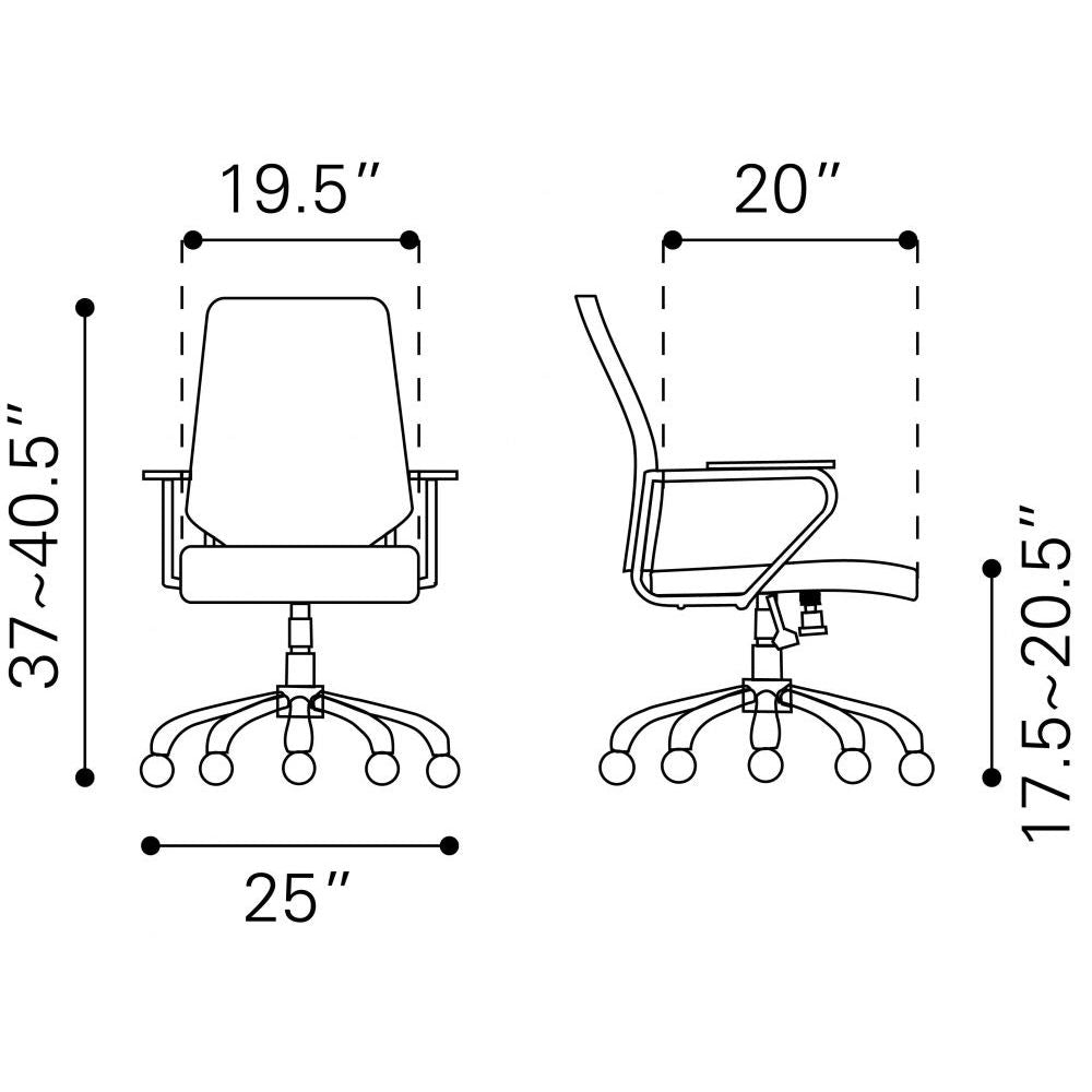 SILLA NOGAL BEAT ENTERPRISE | Silla de Oficina Moderna Gerencial | Base Estrella con Rodajas | Blanco | Piel sintética 100% Poliuretano | Interior - 205165 - Zuo - NOGAL BEAT -