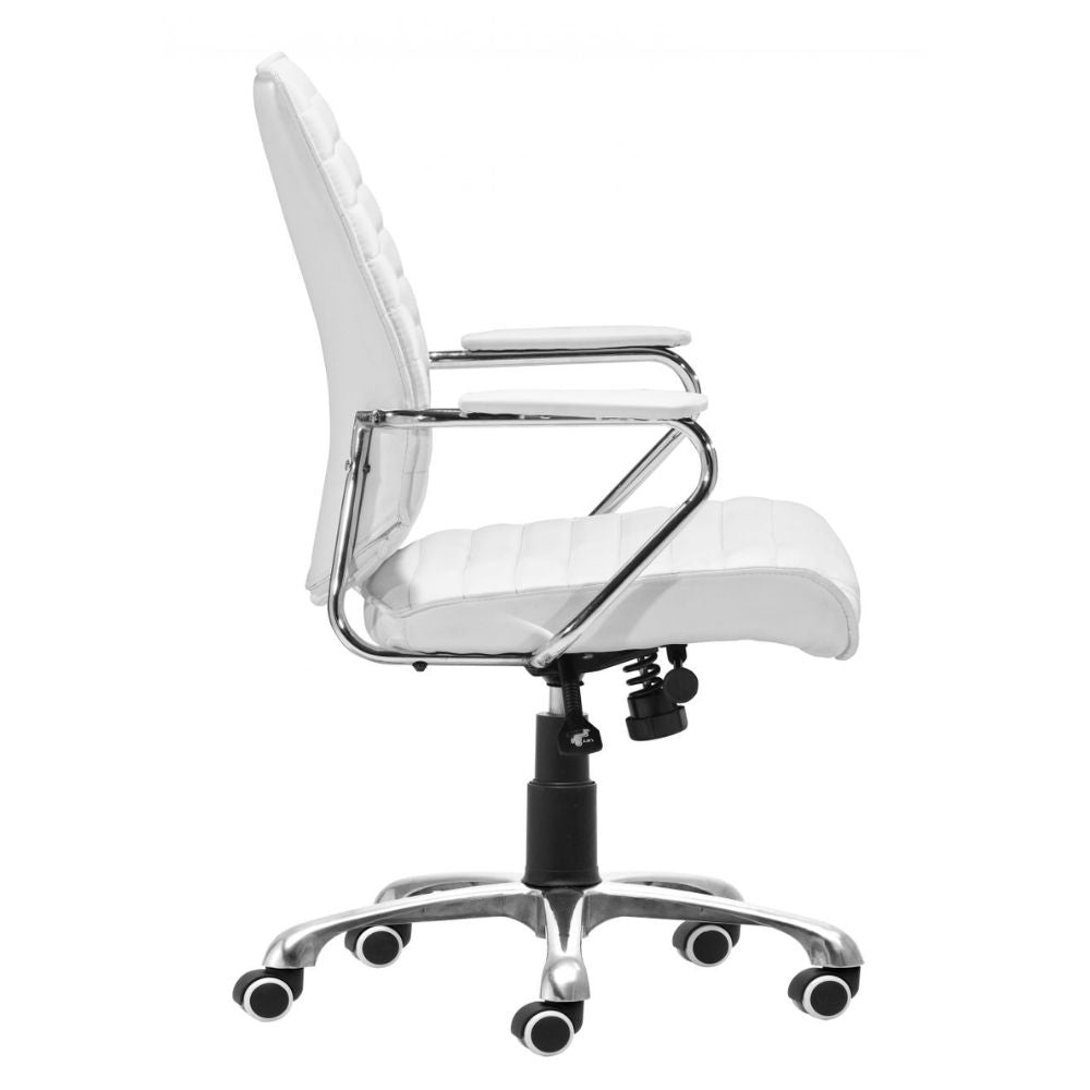 SILLA NOGAL BEAT ENTERPRISE | Silla de Oficina Moderna Gerencial | Base Estrella con Rodajas | Blanco | Piel sintética 100% Poliuretano | Interior - 205165 - Zuo - NOGAL BEAT -