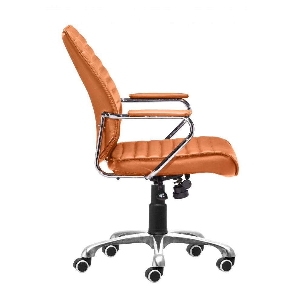 SILLA NOGAL BEAT ENTERPRISE | Silla de Oficina Moderna Gerencial | Base Estrella con Rodajas | Naranja | Piel sintética 100% Poliuretano | Interior - 205167 - Zuo - NOGAL BEAT -