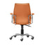 SILLA NOGAL BEAT ENTERPRISE | Silla de Oficina Moderna Gerencial | Base Estrella con Rodajas | Naranja | Piel sintética 100% Poliuretano | Interior - 205167 - Zuo - NOGAL BEAT -