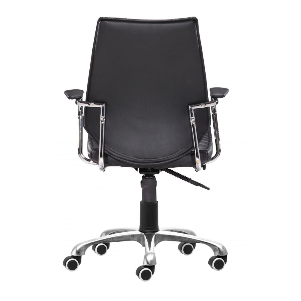 SILLA NOGAL BEAT ENTERPRISE | Silla de Oficina Moderna Gerencial | Base Estrella con Rodajas | Negro | Piel sintética 100% Poliuretano | Interior - 205164 - Zuo - NOGAL BEAT -