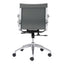 SILLA NOGAL BEAT GLIDER RESPALDO BAJO | Silla de Oficina para Empresa | Base Estrella con Rodajas | Gris | Piel Sintética 100% Poliuretano | Interior - 100835 - Zuo - NOGAL BEAT -