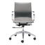 SILLA NOGAL BEAT GLIDER RESPALDO BAJO | Silla de Oficina para Empresa | Base Estrella con Rodajas | Gris | Piel Sintética 100% Poliuretano | Interior - 100835 - Zuo - NOGAL BEAT -