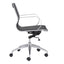 SILLA NOGAL BEAT GLIDER RESPALDO BAJO | Silla de Oficina para Empresa | Base Estrella con Rodajas | Negro | Piel Sintética 100% Poliuretano | Interior - 100374 - Zuo - NOGAL BEAT -