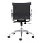 SILLA NOGAL BEAT GLIDER RESPALDO BAJO | Silla de Oficina para Empresa | Base Estrella con Rodajas | Negro | Piel Sintética 100% Poliuretano | Interior - 100374 - Zuo - NOGAL BEAT -