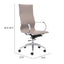 SILLA NOGAL BEAT GLIDER | Silla Gerencial Respaldo Alto para Oficina | Base Estrella con Rodajas Plata | Marrón | Piel Sintética 100% Poliuretano | Interior - 100373 - Zuo - NOGAL BEAT -