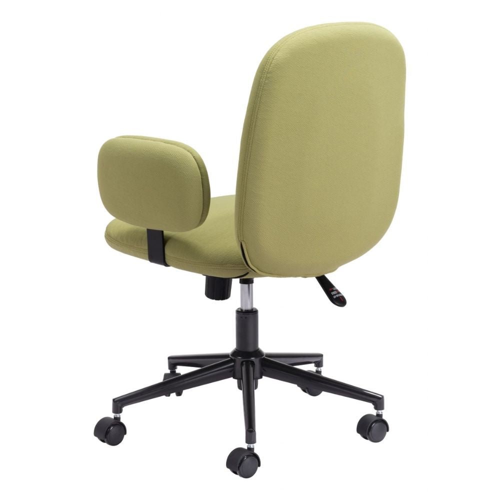 SILLA NOGAL BEAT LIONEL | Silla de Oficina Home Office | Base Estrella con Rodajas | Verde Oliva | Tejido 100% Poliéster | Interior - 109529 - Zuo - NOGAL BEAT -